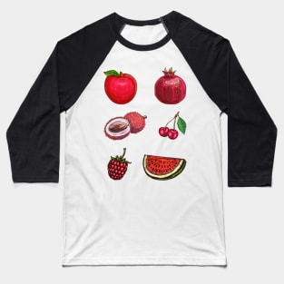 Pack of Fruits Stickers Baseball T-Shirt